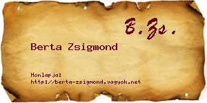 Berta Zsigmond névjegykártya